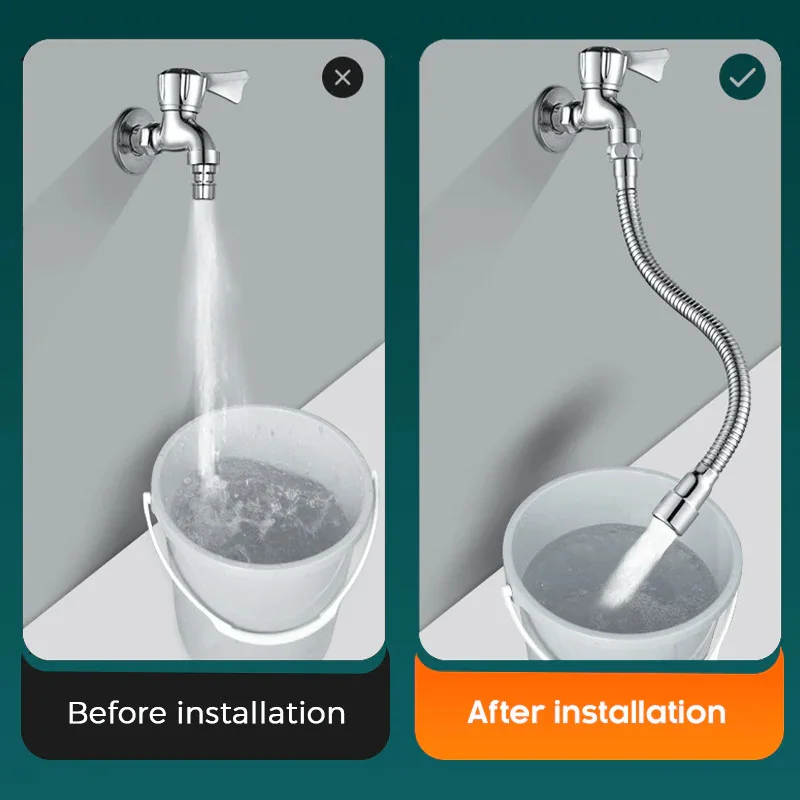 Universal Faucet Extenders Tube 360 Rotation Anti-Splash Head Nozzle Aerator Bendable Sink Extension Hose Kitchen Accessories 5
