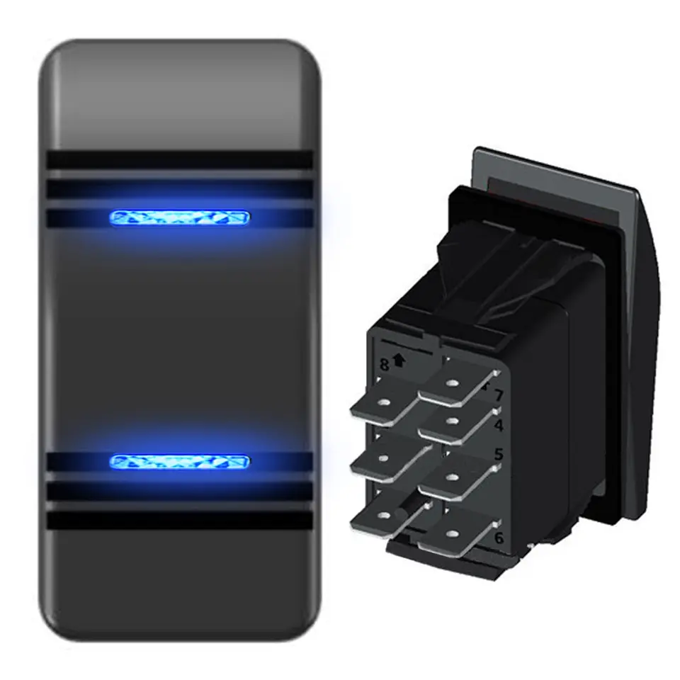 CamperXlite Kippschalter 20A 12-24V - Blaue LED, 3-polig Für Wohnmobil & Boot