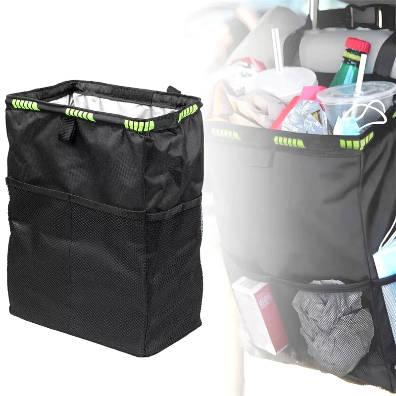 Car Trash Bag Hanging Car Seat Back Storage Bag Waterproof Multifunctional Storage Garbage Accessories