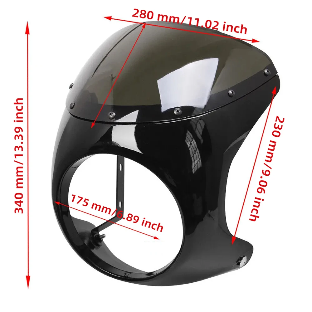 7inch Headlight Handlebar Fairing Windshield Kits For Harley Sportster Bobber Touring Honda Motorcycle Universal Cafe Racer