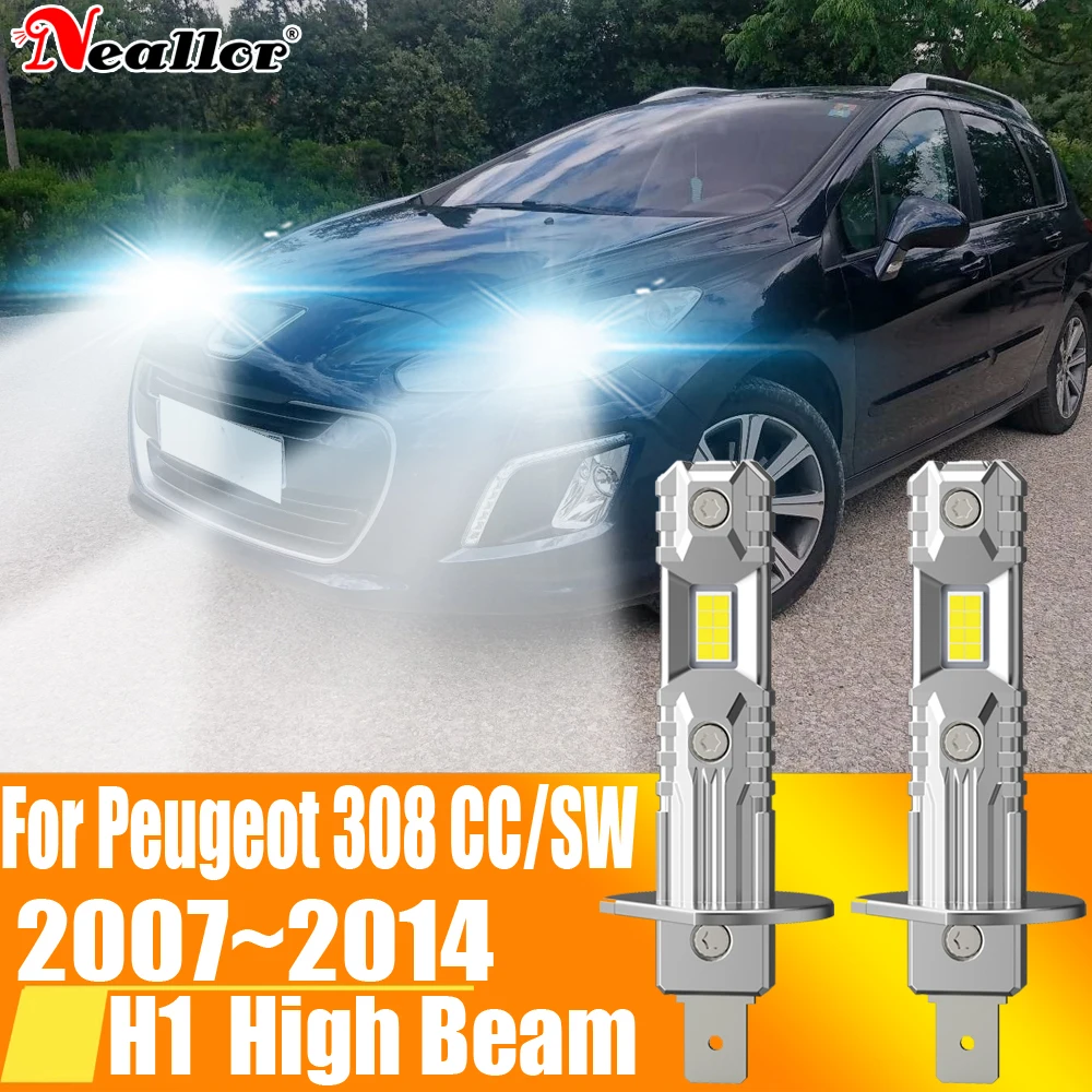 

2 шт., Автомобильные светодиодные лампы H1 12 В 55 Вт для Peugeot 308 2007 ~ 2014