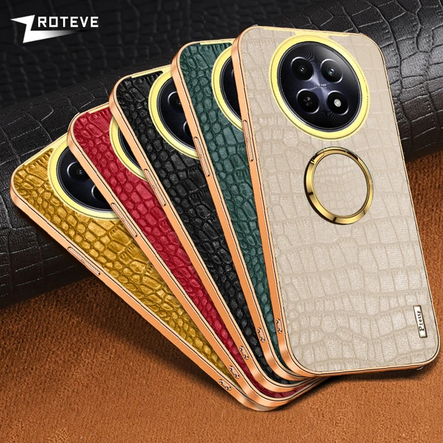غطاء جلد تمساح سيليكون مطلي من Zroteve ، حافظة لهاتف Realme 12 ، 12x ، 5G ، OPPO ، Realme12 Pro ، Plus