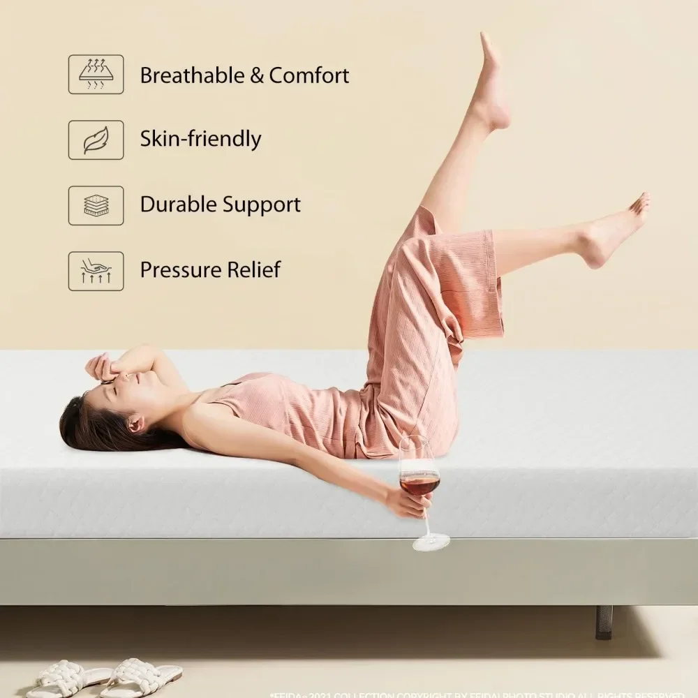 Gel Memory Foam Mattress Fiberglass Free/CertiPUR-US Certified/Bed-in-a-Box/Cool Sleep & Comfy Support