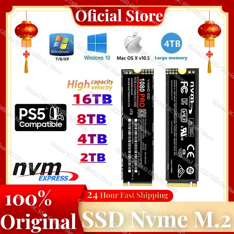 

SSD Nvme M2 512GB 1TB 2TB M.2 Internal Solid State Drive HDD PCIe 4.0 4TB 8TB Hard Disk Steam Deck for gamer PS5 PS4 Loptop PC