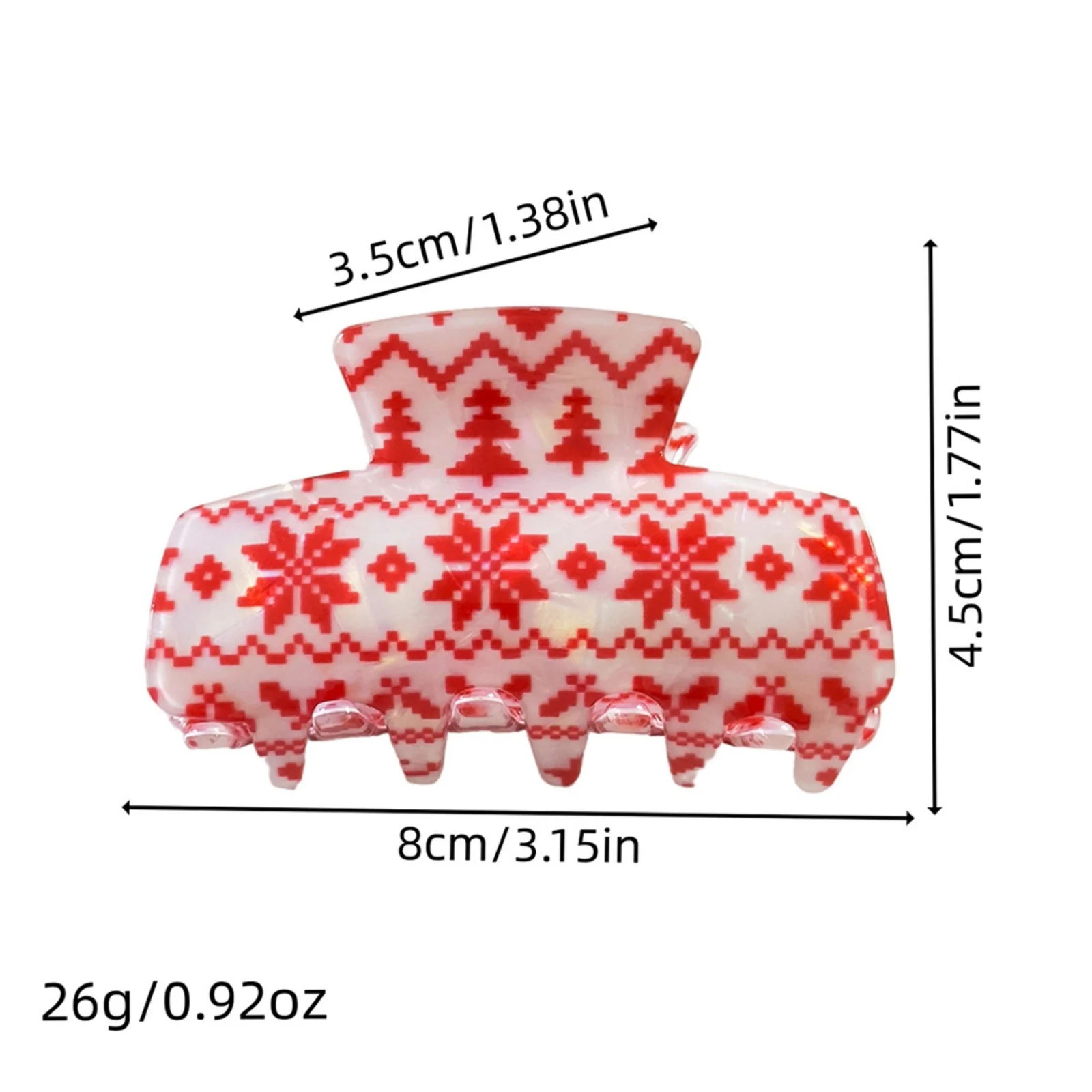 1PC Christmas Reindeer Hair Claw Clips, 4 Pcs Red Snowflake Hair Accessories, Festive Winter Hair Clips For Women, Cute Xmas