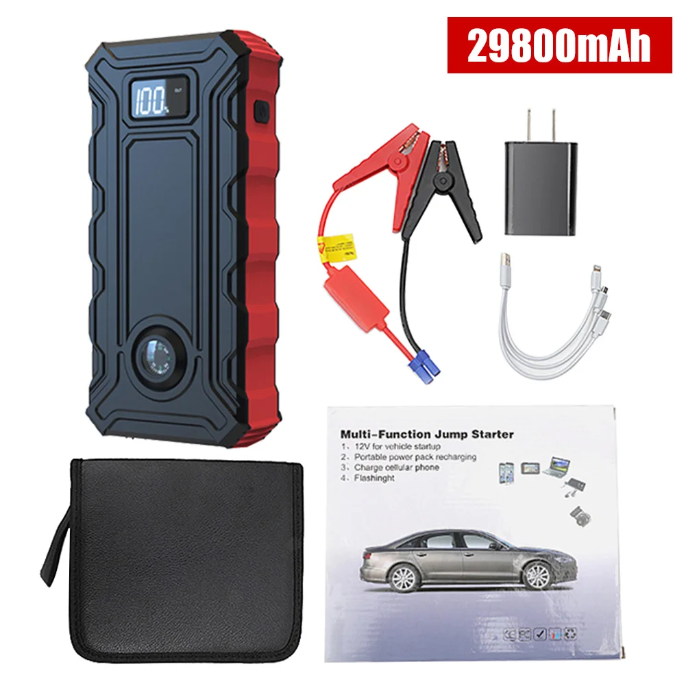 best jump starter 1200A Car Jump Starter 30000mAh Portable Power Bank Battery Booster with LED Flashlight Emergency Starter for Gasoline Diesel portable car jump starter