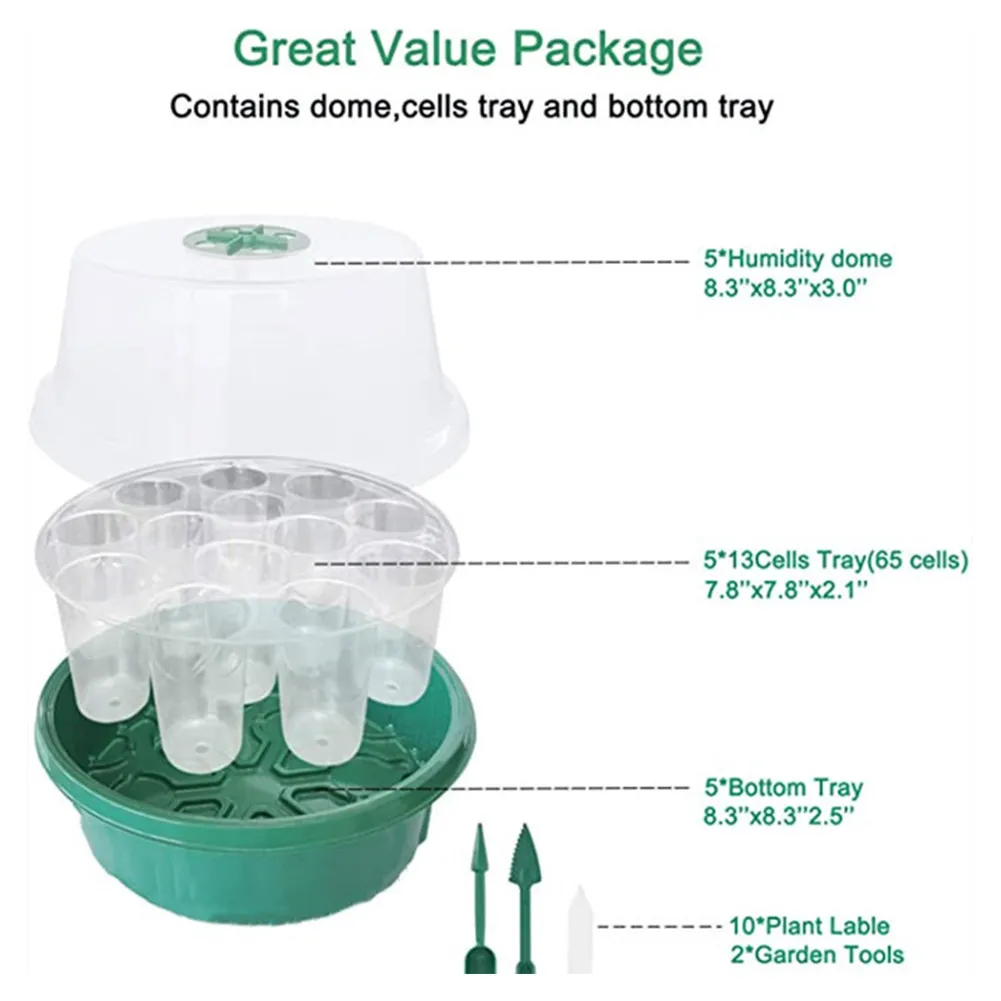 

Plant Raising Tool For Indoor Fruits With 13 Holes Greenhouse With Vented Tray Nursery Pots Perfect For Flowers