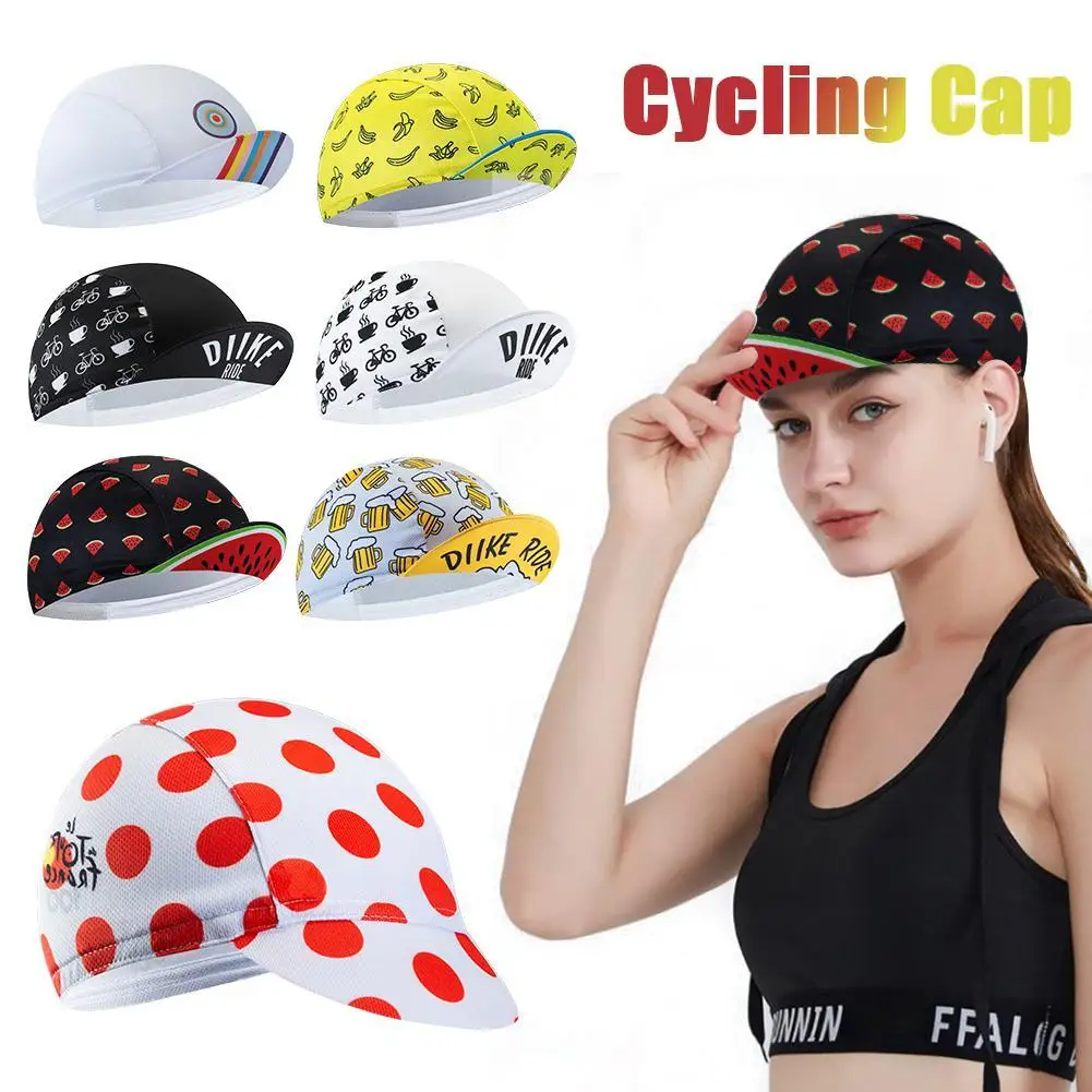 

1pcs Classic Retro Beer Coffee Ice Cream Cartoon Polyester Bicycle Quick Summer Bike Sports Dry Hats Caps Cycling B9B0