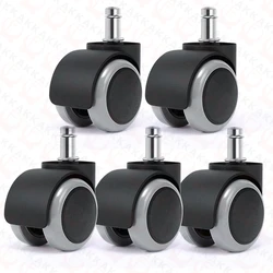 Enhanced Universal Swivel Caster Wheels for Chairs and Furniture - Set of 5, 2-Inch (Gray)