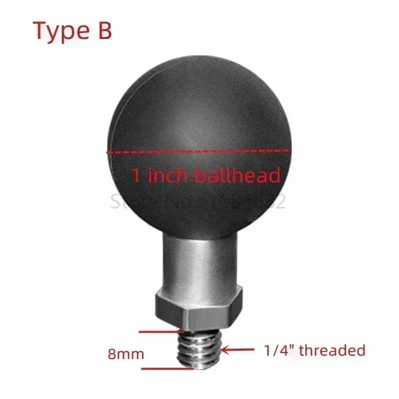 Universal Motorcycle Mount with Ball Head and 10mm Base Hole, Black