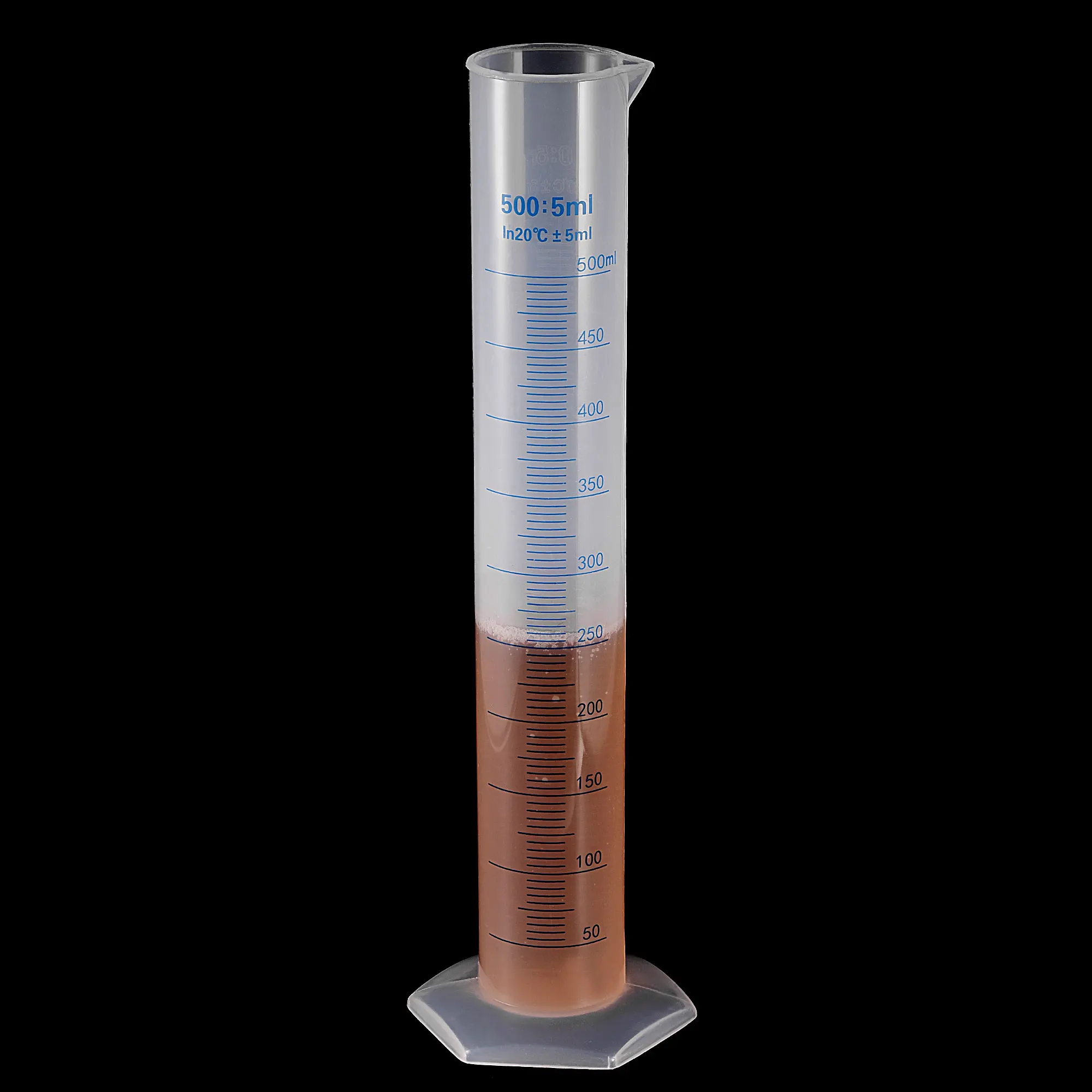 Plastic Graduated Cylinder 500ml Measuring Cylinder with 3 Transfer Pipette and 1 Brush 5in1 Set Measuring Tools for Science Lab