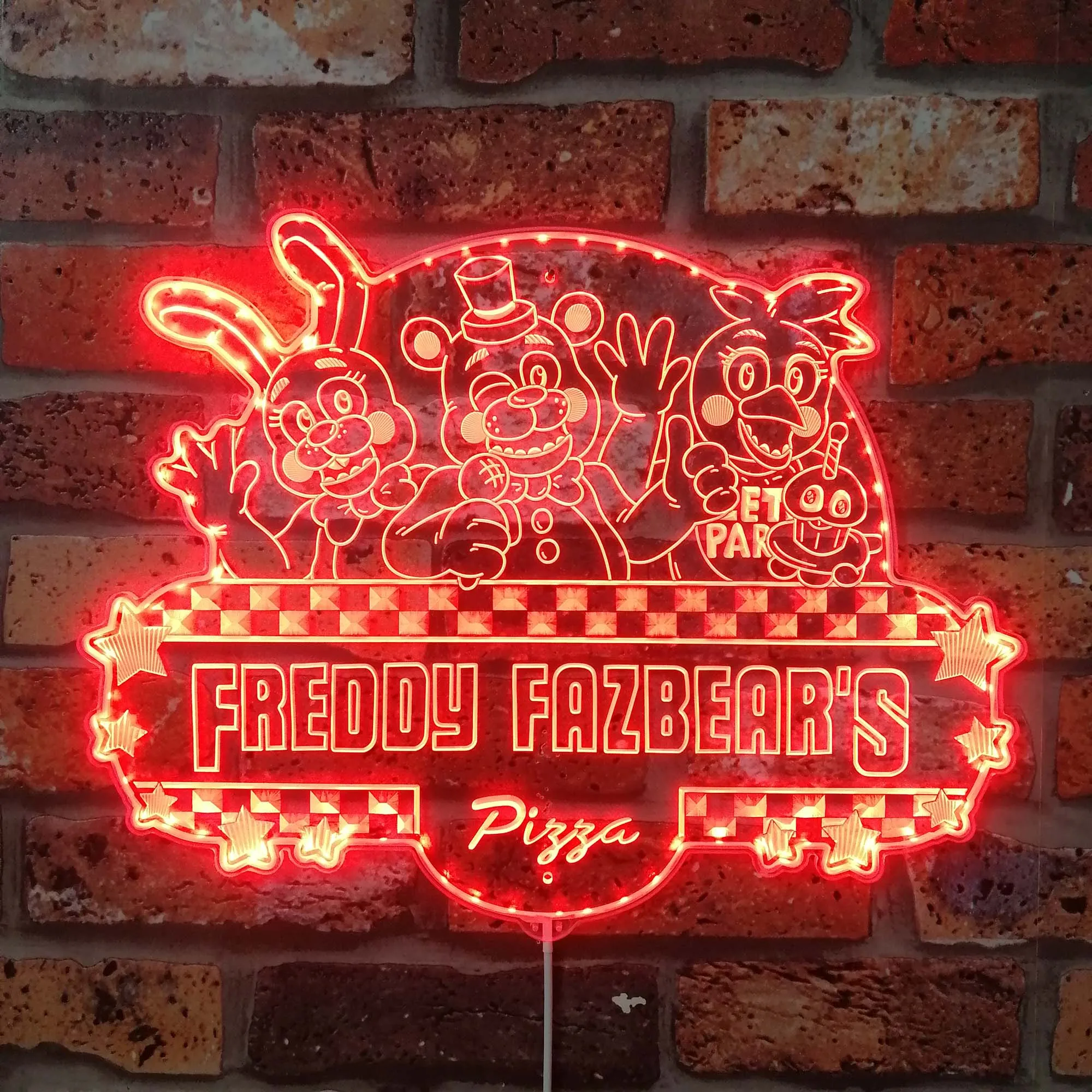Insegna Al Neon Five Nights At Freddy's Montgomery Gator – Luce LED Dimmerabile USB, 23x37,8 Cm Per Camera Da Letto E Gameroom
