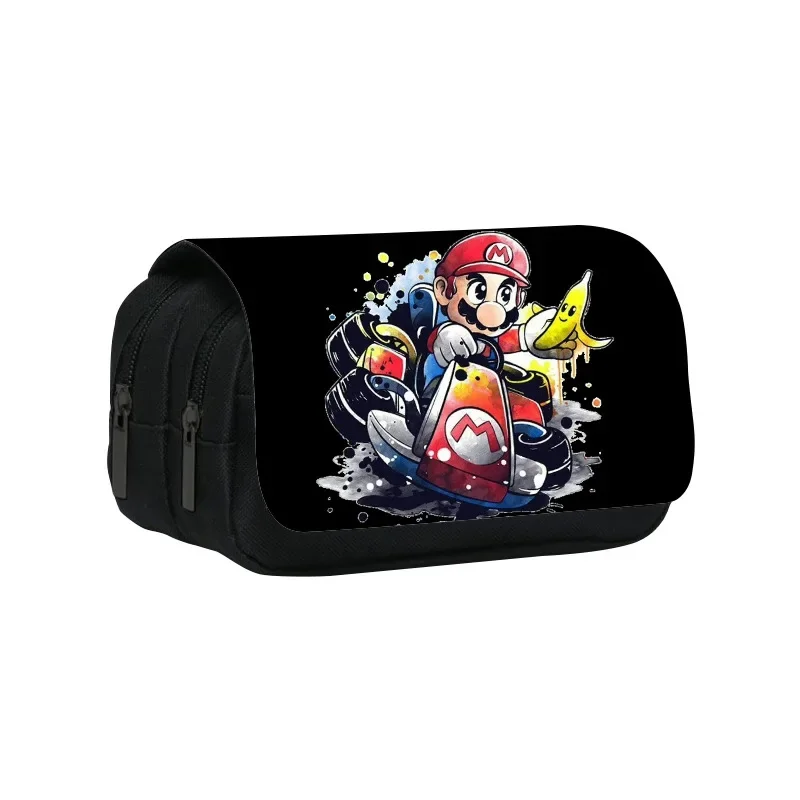 thumbnail image 1 of Nuevo estuche de Super Mario para estudiantes, bolsas de papelería multifunción, bolsas de lápices de dos capas, estilo académico, útiles escolares para niños, regalos, 1 of 5