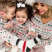 Family Christmas Matching Pajamas Set New Year's Clothes Parent-child 2 Pieces Suit Homewear Baby Romper Soft Cute Pjs Xmas Look 3