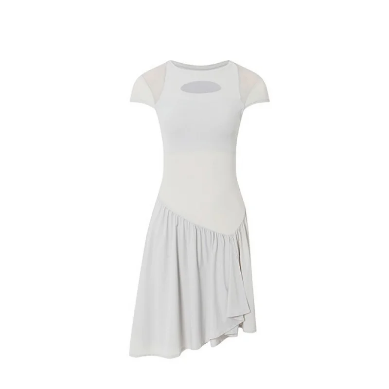 FUBEIKE Summer Dresses Tennis Dress Women's Golf Wear Sexy Backless Round Neck Waist Trimming Slim Fit Skirt Short Dresses