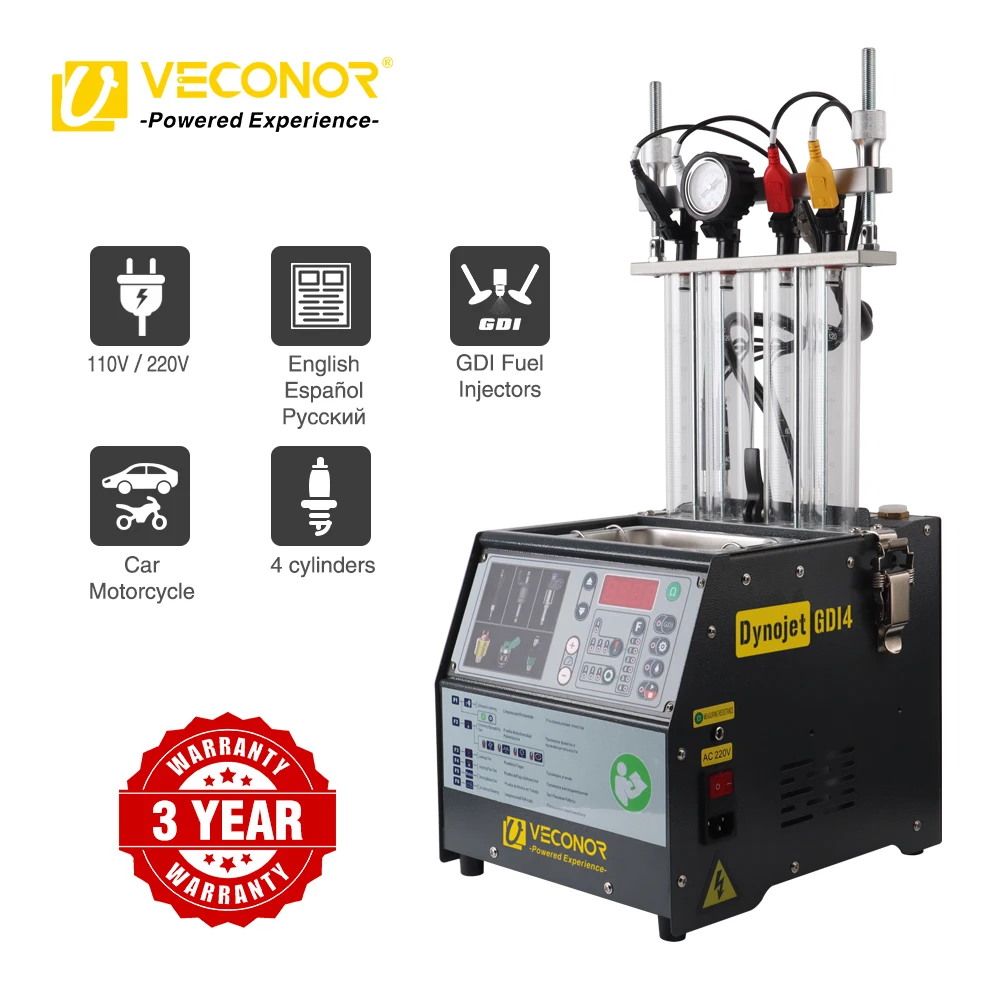 

Intelligent Car GDI Fuel Injector Cleaner & Tester Cleaning Machine Ultrasonic Cleaner 4-Cylinders 110V 220V - Dynojet GDI4