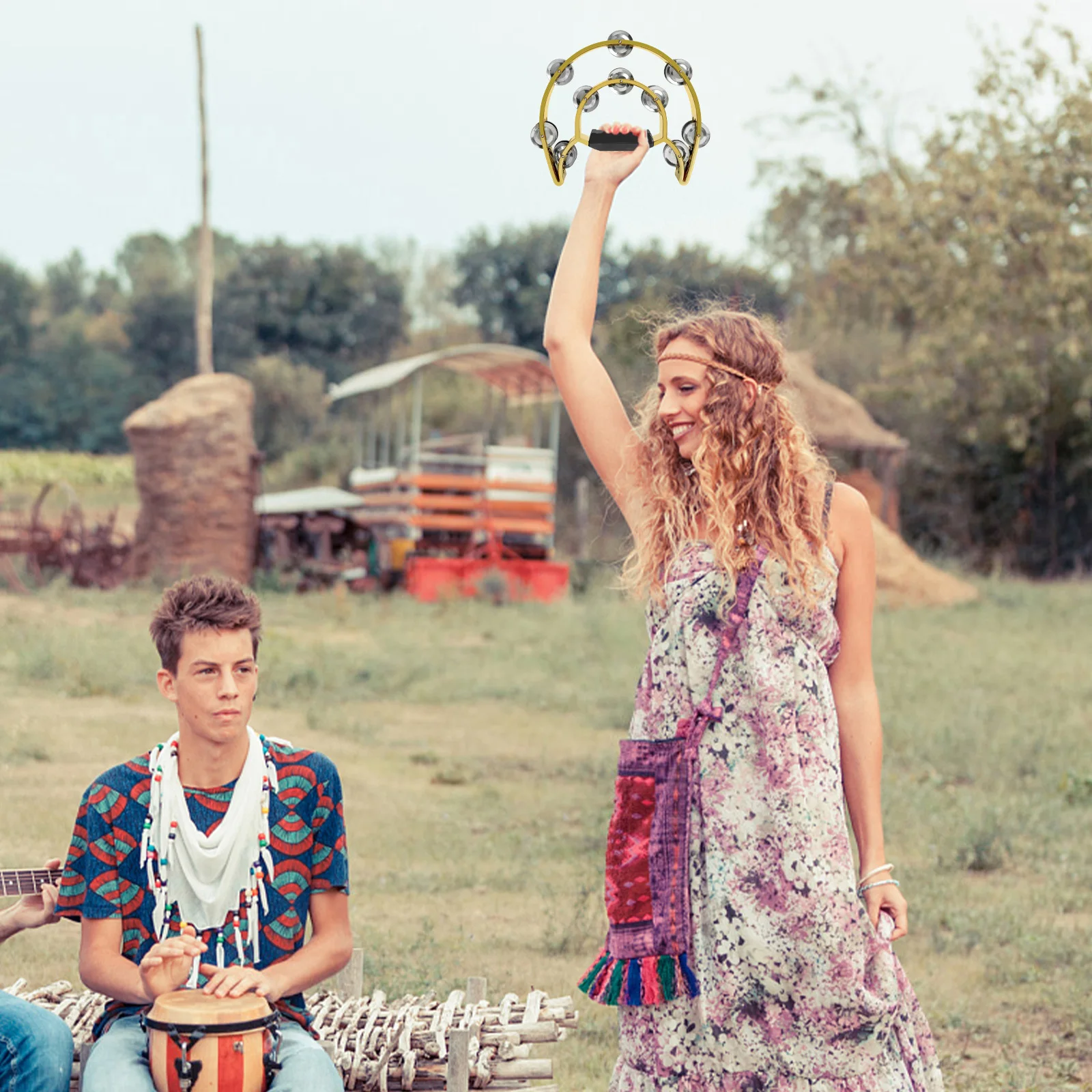 

Колокольчик двухрядный колокольчик полулуноходный бубен металлический Jingles ударный инструмент для взрослых и детей бар KTV Вечерние