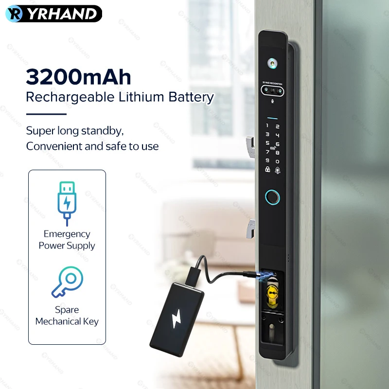 Tuya-インテリジェントドアロック,WiFi,リアルタイムのインターホン