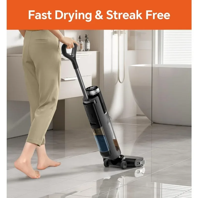 Wet Dry Vacuum Cleaner,Cordless Vacuum Mop All in One for Hard Floors,Lightweight Floor Cleaner for Sticky Messes Edge Cleaning
