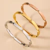 Popular Egg Shaped Zircon Inlaid Stainless Steel Women's Bracelet With Buckle Fashion Party Hand Accessories 1