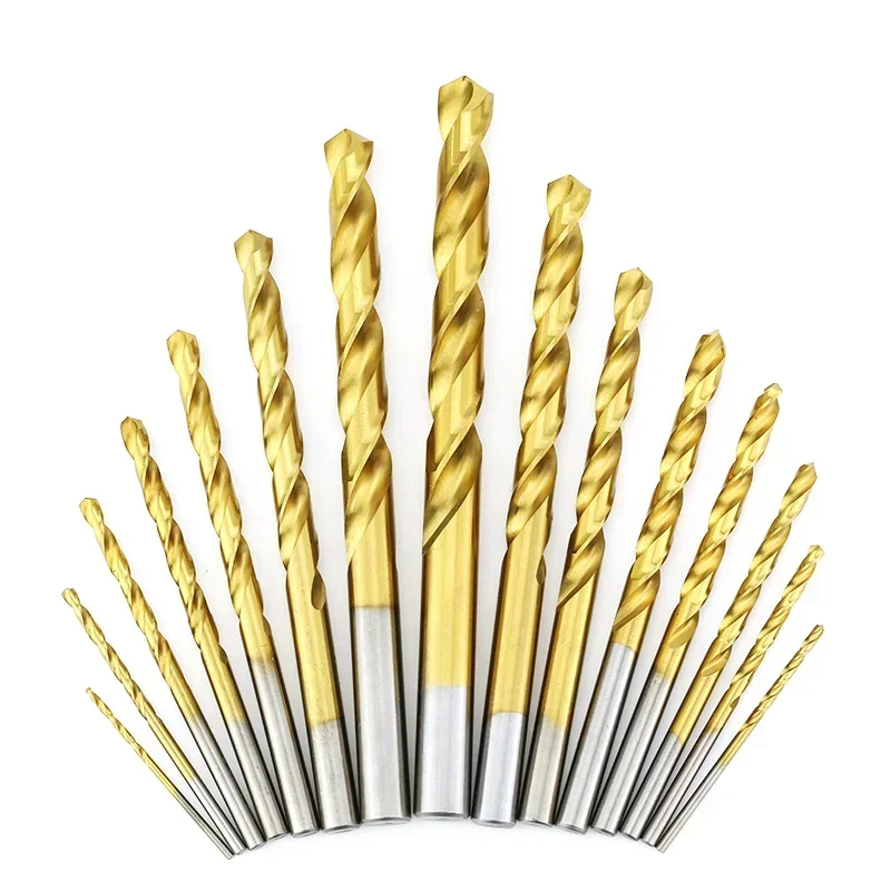2 Brocas Helicoidales Aopin De Acero Rápido HSS Cobaltado, 14mm X 151mm (longitud Total), Baño De Titanio Dorado, Para Metal, Acero Inoxidable, Hierro, Cobre Y Plástico