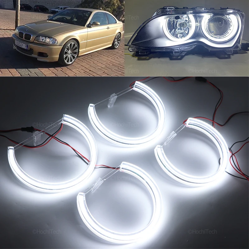 

131mm*4 White 750i 750iL 725tds 735i 735il 740i 740il LED Crystal Angel Eyes Halo Rings for BMW 3 5 7 series E36 E38 E39 E46 M3