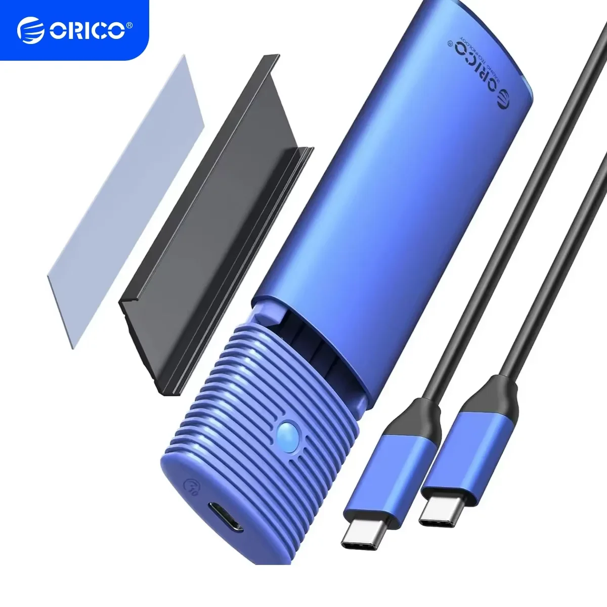 ORICO M.2 NVMe SATA SSD 인클로저 어댑터 도구가 필요 없는 USB C 3.2 Gen 2 10Gbps NVMe 5Gbps NGFF SATA PCIe(금속 방열판 포함)