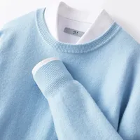 Cashmere Sweater O-neck Pullovers Men's Loose Oversized M-5XL Knitted Bottom Shirt Autumn Winter New Korean Casual Men's Top 2