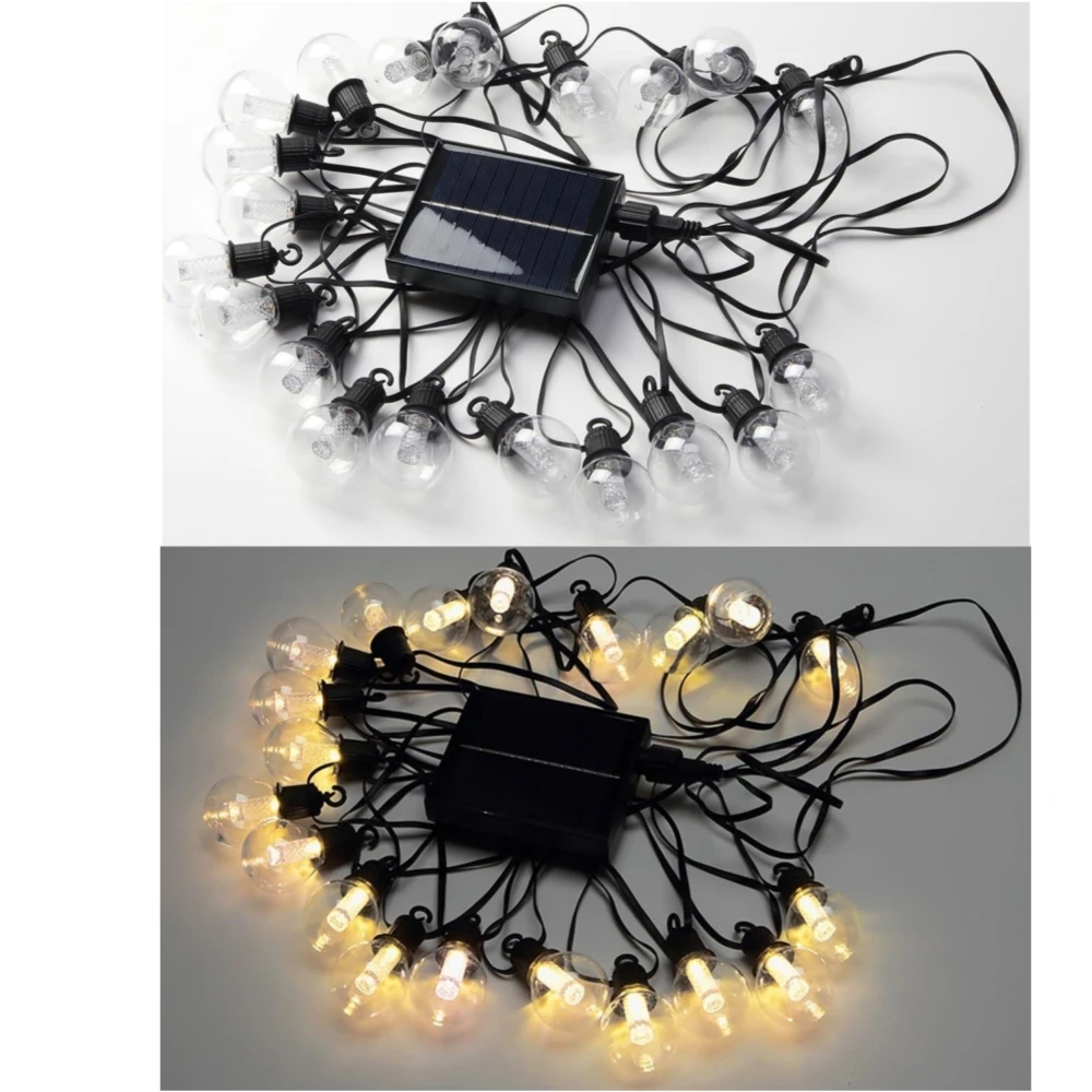 Outdoor Solar String Lights G40 Patio Lights Led Ip65 Waterproof Retro Bulb Christmas Garland Garden Party Decoration Fairy Lamp