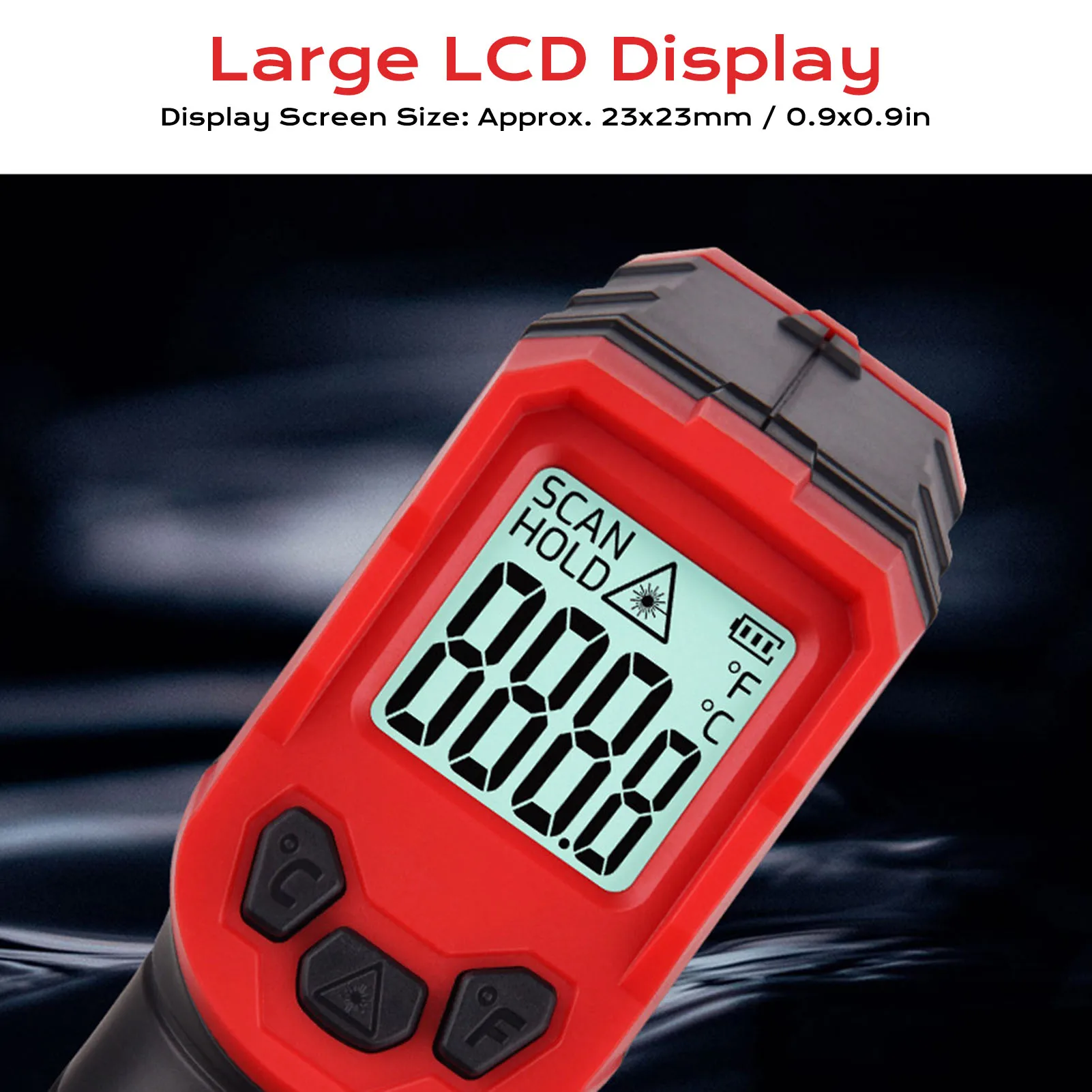 Infrared Thermometer -32°C to 400°C 37°F to 932°F High Accuracy LCD Display IR Thermometer for Cooking Frying Kitchen Barbecue M