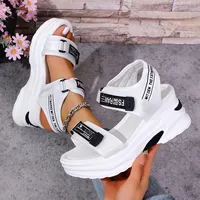 Femmes plate-forme sandales à talons compensés mode d'été nouvelles chaussures confortables pour les femmes léger décontracté Velcro plage sandales Zapatos De Mujer 3