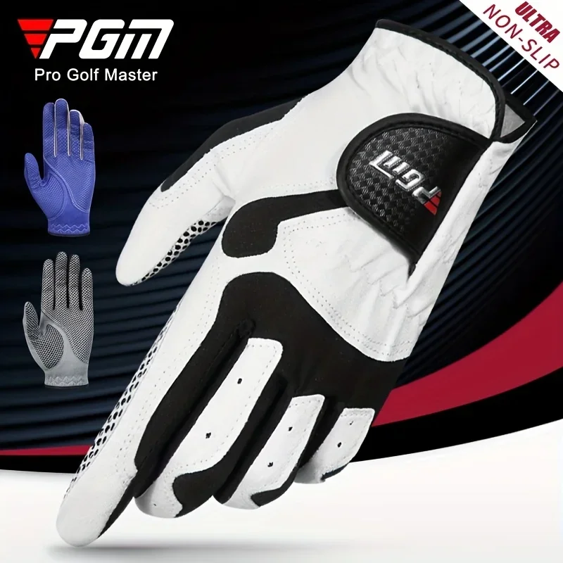 

PGM Professional Golf Gloves Microfiber Cloth Fabric Breathable Non-Slip Gloves Swing Putting Training Gloves Simple Beautiful