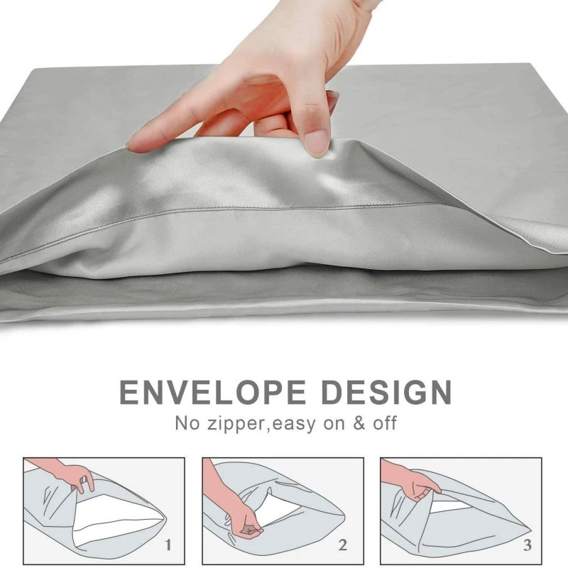 Natural Mulberry Silk Pillowcase Decorative Luxury 6A Bed Decorative Cushion Cover Solid Envelope Style Luxury Pure Pillow Case silk pillowcase