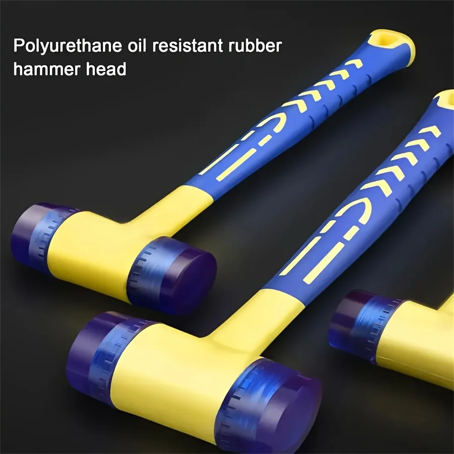 1 Double Headed Installation Hammer 25mm Rubber Hammer with Rubber Handle Detachable Insulated Installation Hammer