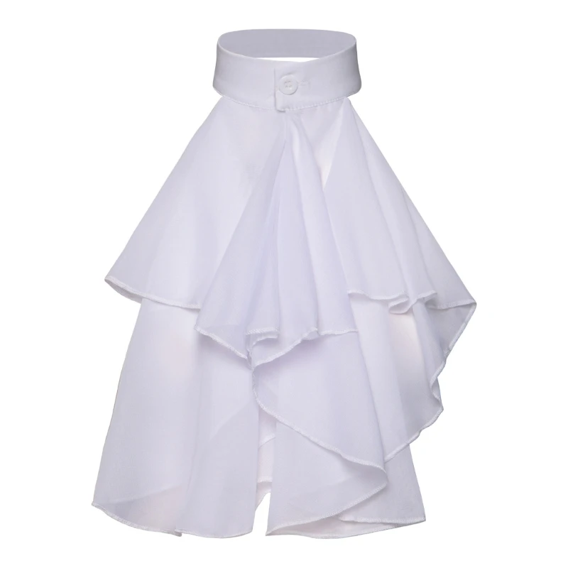 

Women Mens Detachable Ruffled Jabot False Collar Victorian Steampunk Neck Collar