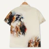 Men's 3D Eagle Pattern Print Short Sleeve Lapel Shirt Top Casual Button Up Shirt For Summer Daily Wear Men Shirt Oversized Tops 3