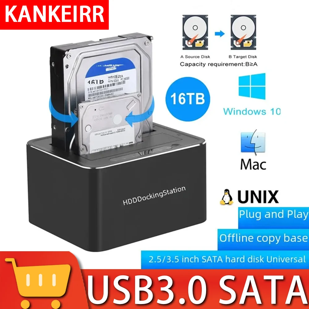 

Корпус внешний из алюминиевого сплава с двойным жестким диском Usb3.0 Sata