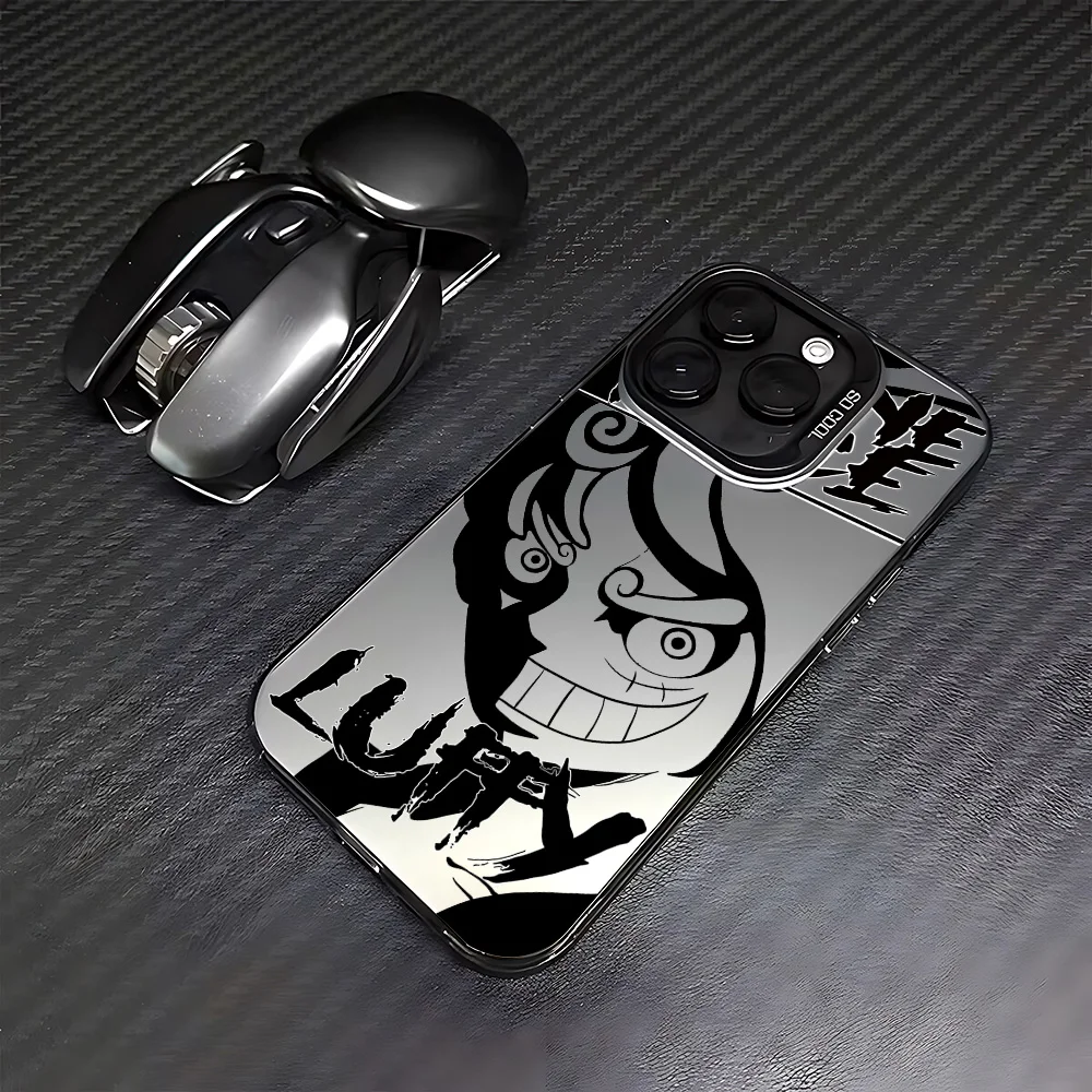 thumbnail image 1 of Funda de teléfono de Anime One Pieces Luffy Zoro para iPhone 16 15 14 13 12 11 Pro Max X XR XSMAX 8 7 Plus, parte trasera mate a prueba de golpes, 1 of 5