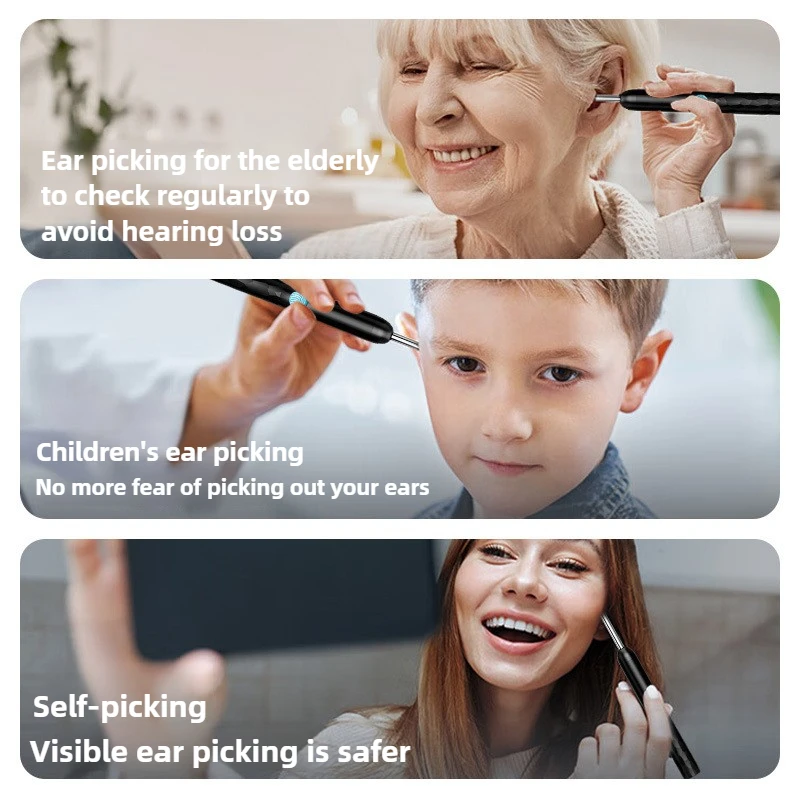 Portable Wireless Ear Cleaner Targeted HD Ear Wax Removal Tool for Kids Adults Electric with Camera for Convenient Ear Cleaning