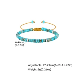 Men's Handmade Minimalist Natural Blue Beaded Bracelet - Adjustable Stackable Boho Jewelry Gift (BR - 2988S02)