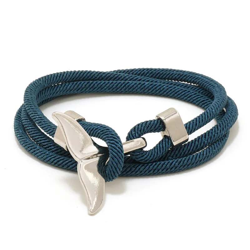 Simple new Milan Line Ocean Wind Whale Tail Bracelet Personality everything with the Year of your life couple woven red bracelet 5