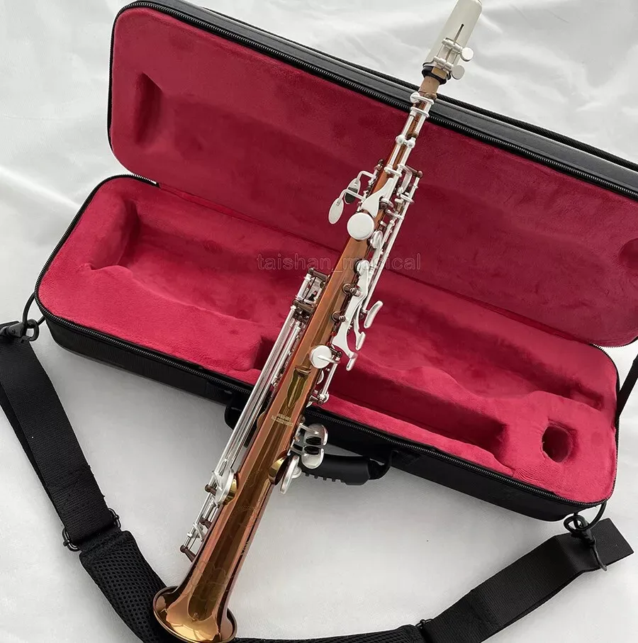 Dark gold Sopranino Saxophone Satin silver Keys Eb sax Low Bb NEW