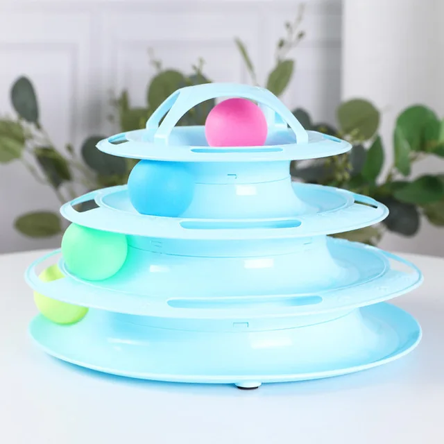 3/4 Levels Pet Cat Tower Cat Toy Tumbler Training Amusement Plate Kitten Tower Tracks Disc Cat Intelligence Pet Toy 