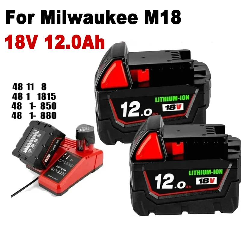 

Оригинальный сменный литий-ионный аккумулятор 12,0 Ач 18 в для Milwaukee M18, аккумуляторы для электроинструментов 48-11-1815 48-11-1850 48-11-1860 Z50