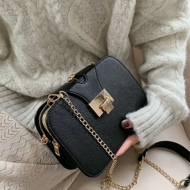 New Women's Version Diagonal Fashion Women's Bag Single Shoulder Bag Messenger Bag Mobile Phone Small Bag Chain Small Square Bag