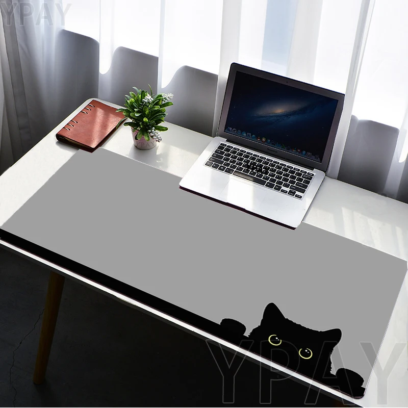 Big Mouse Pad Cat Large Gamer Mousepad Office Keyboard Mat 100x50cm Mouse Mats Rubber Desk Pad Computer Desk Rug Stitched Edges mouse pad gaming mousepad computer desk mat