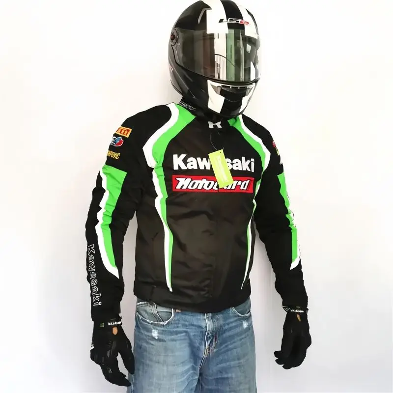Kawasaki New Motorcycle Off road Racing Jacket Four Seasons Riding Suit Anti-fall Windproof Jacket summer Team jersey