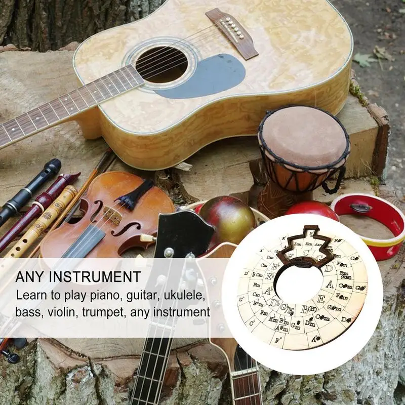 Circle Fifths Wheel Wood Chord Tools Expand Playing Ability Song Writing Music Exploration