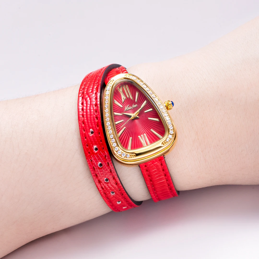 MISSFOXWatchForWomenFashionSmallDial18kGoldLeatherStrap