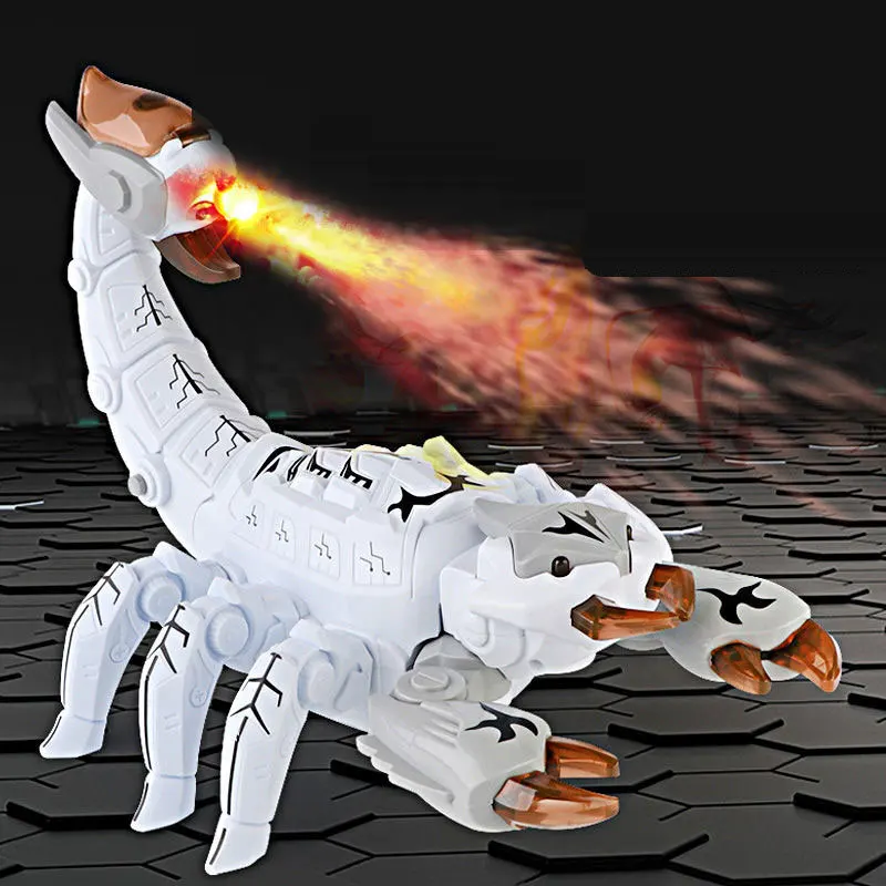 

Electronic Robot Scorpion Spray Fog Fire Animal Walking With LED Sound Electric Scorpion Toys For Kids Birthday Gift